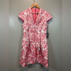 Vince Camuto Pink and White Floral Mini Dress